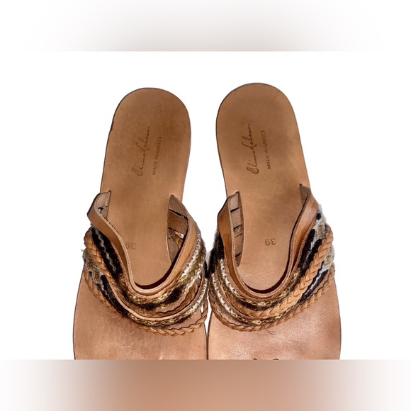 Elina Lebessi Leather Made in Greece Sandals Women’s size 3 Size 8 - Picture 13 of 16